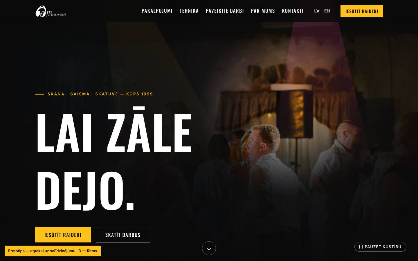 Virziena „Ritms” sākumlapa